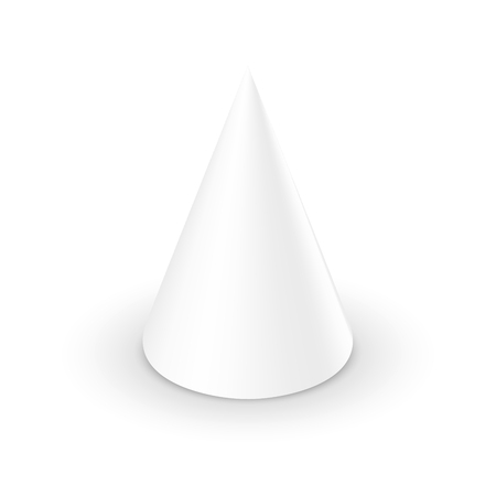 Blank white cone on white background. 3d templateのイラスト素材