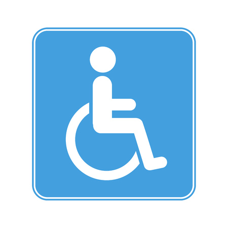 Disabled Wheelchair Sign isolated on whiteのイラスト素材