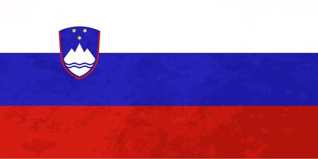 True proportions Slovenia flag with grunge textureのイラスト素材
