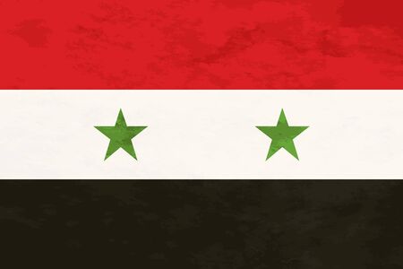 True proportions Syria flag with grunge textureのイラスト素材