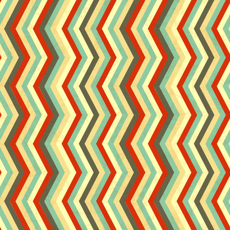 Zigzag stripes in retro colours, abstract seamless patternのイラスト素材