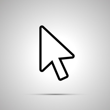 White computer arrow cursor, simple icon with shadowのイラスト素材