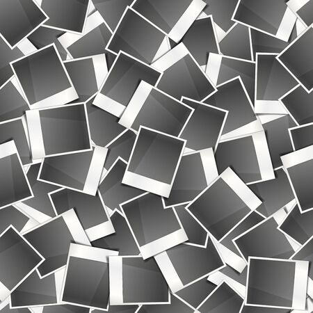 A lot of retro instant photo cards, seamless patternのイラスト素材