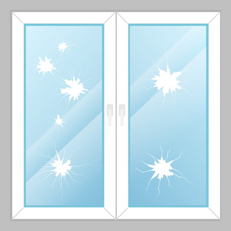 Windows with broken glassのイラスト素材