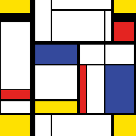 Abstract modern painting in mondrian style, seamless patternのイラスト素材