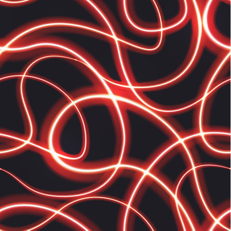 Red neon blurry trail effect at motion on dark background, abstract seamless patternのイラスト素材