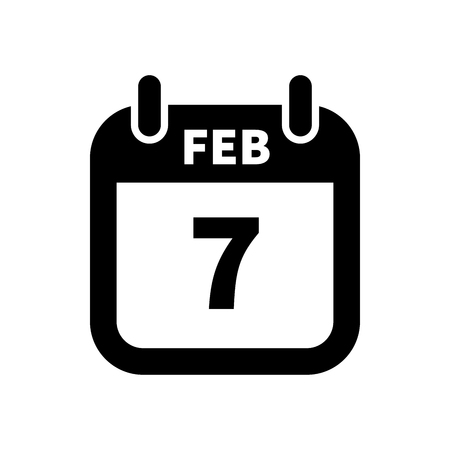 February 7 calendar icon.のイラスト素材