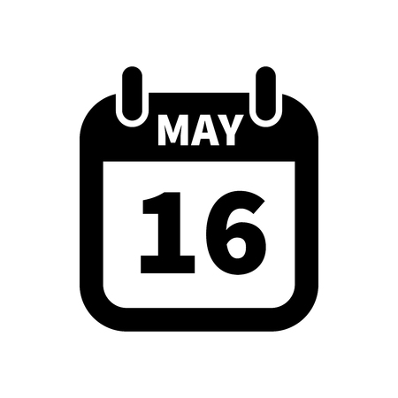 Simple black calendar icon with May 17 date.のイラスト素材