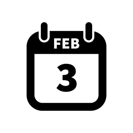 February 3 on calendar icon.のイラスト素材