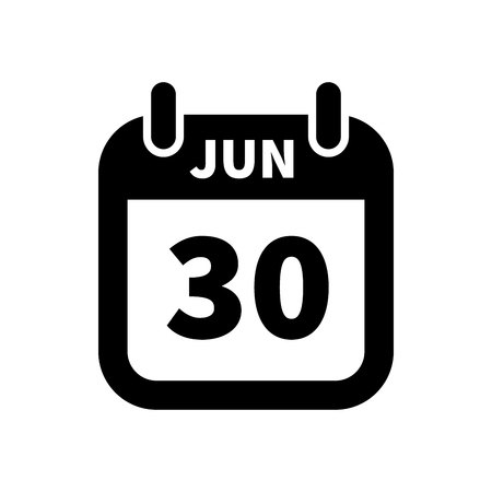 Simple black calendar icon with 30 june date on whiteのイラスト素材