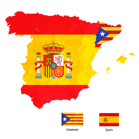 Spain map with flags icon.のイラスト素材