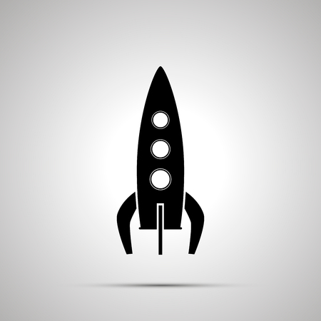 Spaceship silhouette, simple black iconのイラスト素材