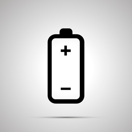 Modern battery simple black icon with shadowのイラスト素材