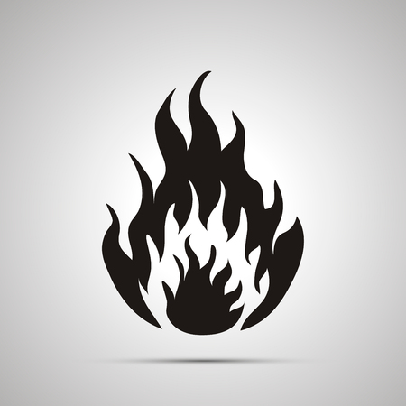 Fire simple black modern icon with shadowのイラスト素材