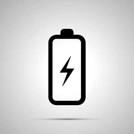 Battery with electricity symbol simple black iconのイラスト素材