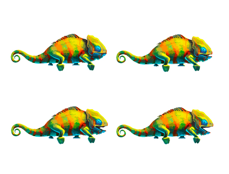cute chameleon game art animationのイラスト素材