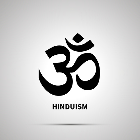 Hinduism religion simple black icon with shadow illustration.のイラスト素材