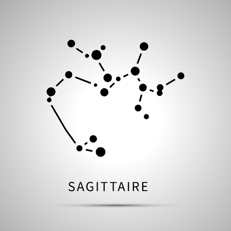 Sagittaire constellation simple black icon with shadowのイラスト素材