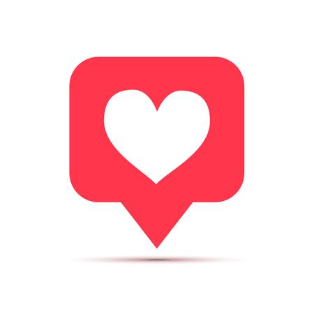 Like social network icon in heart shape on whiteのイラスト素材