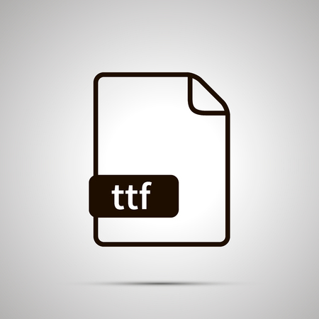 Simple black file icon with ttf extension on grayのイラスト素材