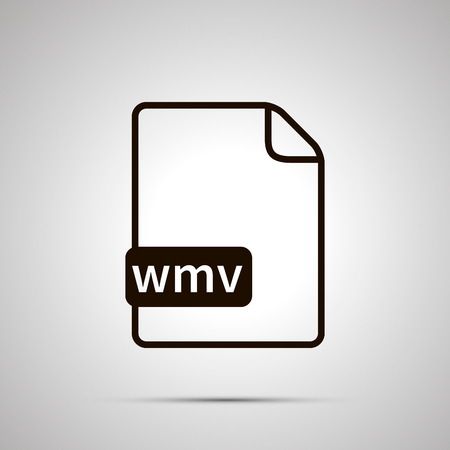 Simple black file icon with wmv extension on grayのイラスト素材