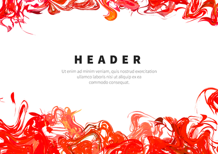 A4 size horizontal flyer template with red paint splashのイラスト素材