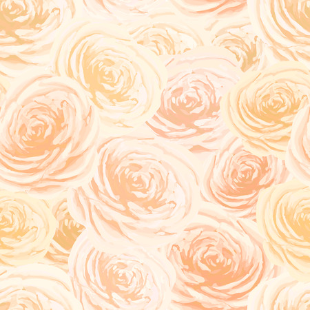 Bright yellow and orange rosebuds, flower seamless patternのイラスト素材