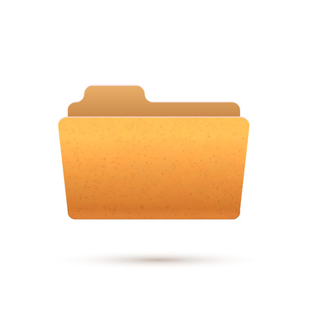 Bright yellow realistic open folder icon isolated on whiteのイラスト素材