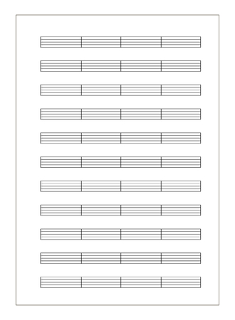 White music sheet a4 format with note staves isolated on whiteのイラスト素材
