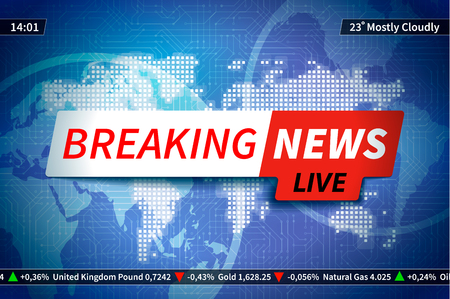 Background screen saver on breaking news with world mapのイラスト素材