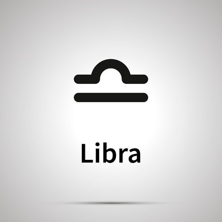 Libra astronomical sign, simple black icon with shadow on grayのイラスト素材
