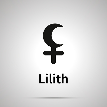 Lilith astronomical sign, simple black icon with shadow on grayのイラスト素材