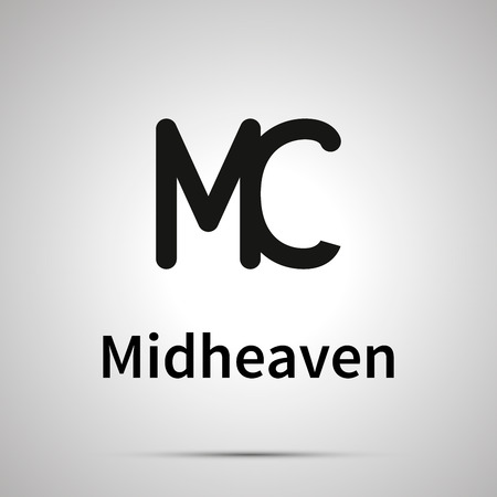 Midheaven astronomical sign, simple black icon with shadowのイラスト素材