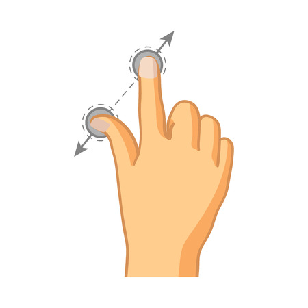 Zoom-in flat colorful icon of touch gesture on whiteのイラスト素材