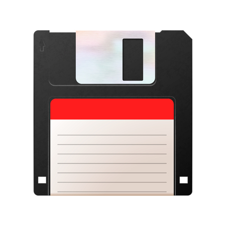 Realistic floppy-disk, retro object on whiteのイラスト素材