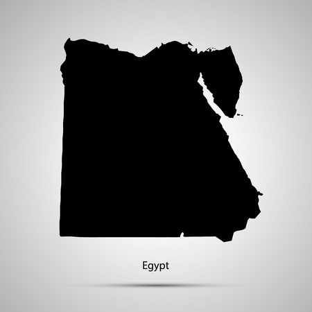 Egypt country map, simple black silhouetteのイラスト素材