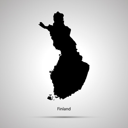 Finland country map, simple black silhouetteのイラスト素材