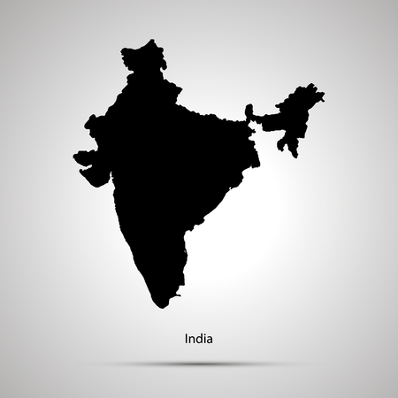 India country map, simple black silhouetteのイラスト素材