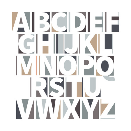 Minimalistic geometric font in soft colours isolated on whiteのイラスト素材