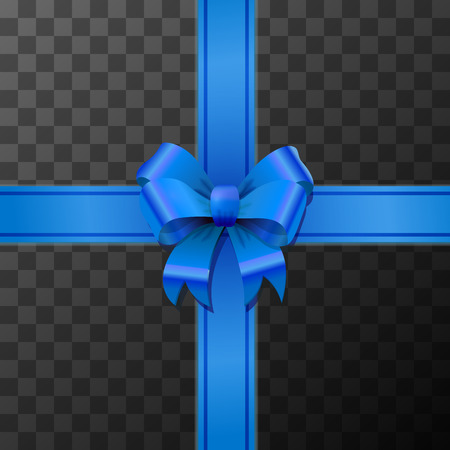 Bright blue bow-knot with tape on transparent backgroundのイラスト素材