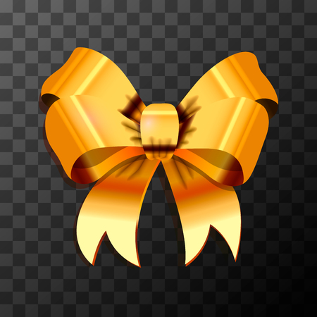 Bright golden bow-knot on transparent backgroundのイラスト素材