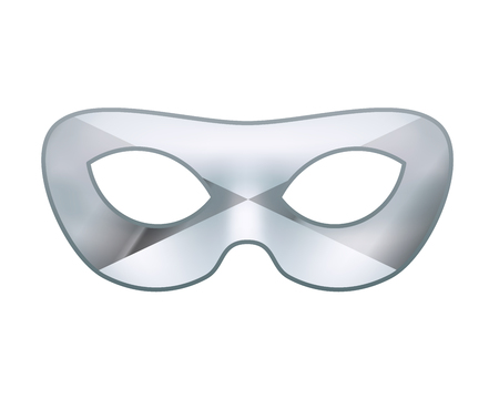 Bright silver masquerade mask on whiteの写真素材