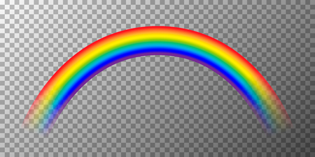 Brighte cute rainbow on wide transparent backgroundのイラスト素材