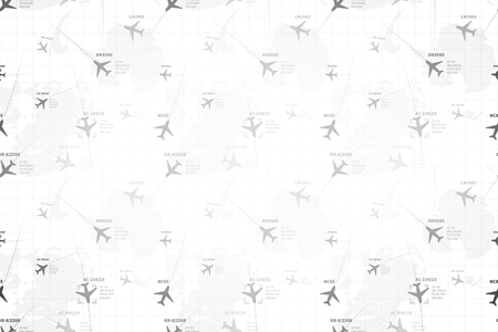 Detailed monochrome radar map with planes, wide detailed backgroundのイラスト素材
