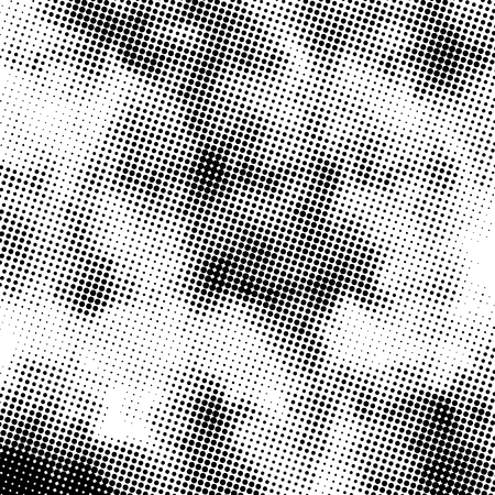 Square grunge halftone pattern, retro background on whiteのイラスト素材