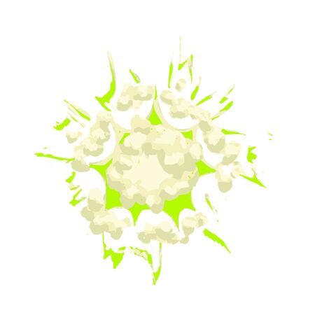 Cartoon green explosion, poof comic effect isolated on whiteのイラスト素材