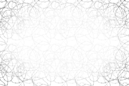Lot of tangled barbed wire, wide background on whiteのイラスト素材