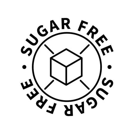 Sugar free simple icon, modern design element on whiteのイラスト素材