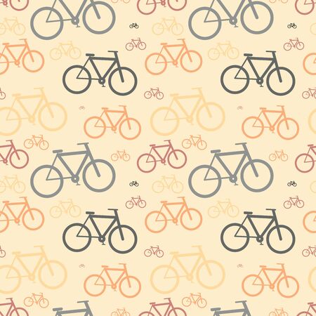 A lot of classic bicycles, vintage seamless patternのイラスト素材