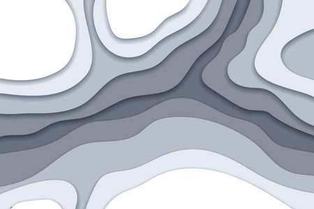 Abstract grayscale background in paper cut and craft styleのイラスト素材